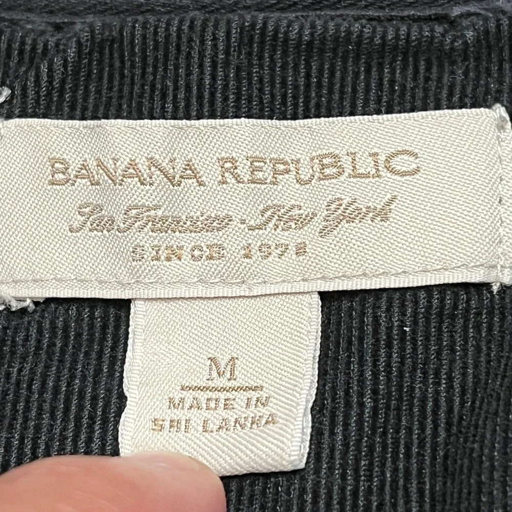 Banana‎ Republic Sweater Mens Medium Black 1/4 Zip Pullover Elbow Pads Casual